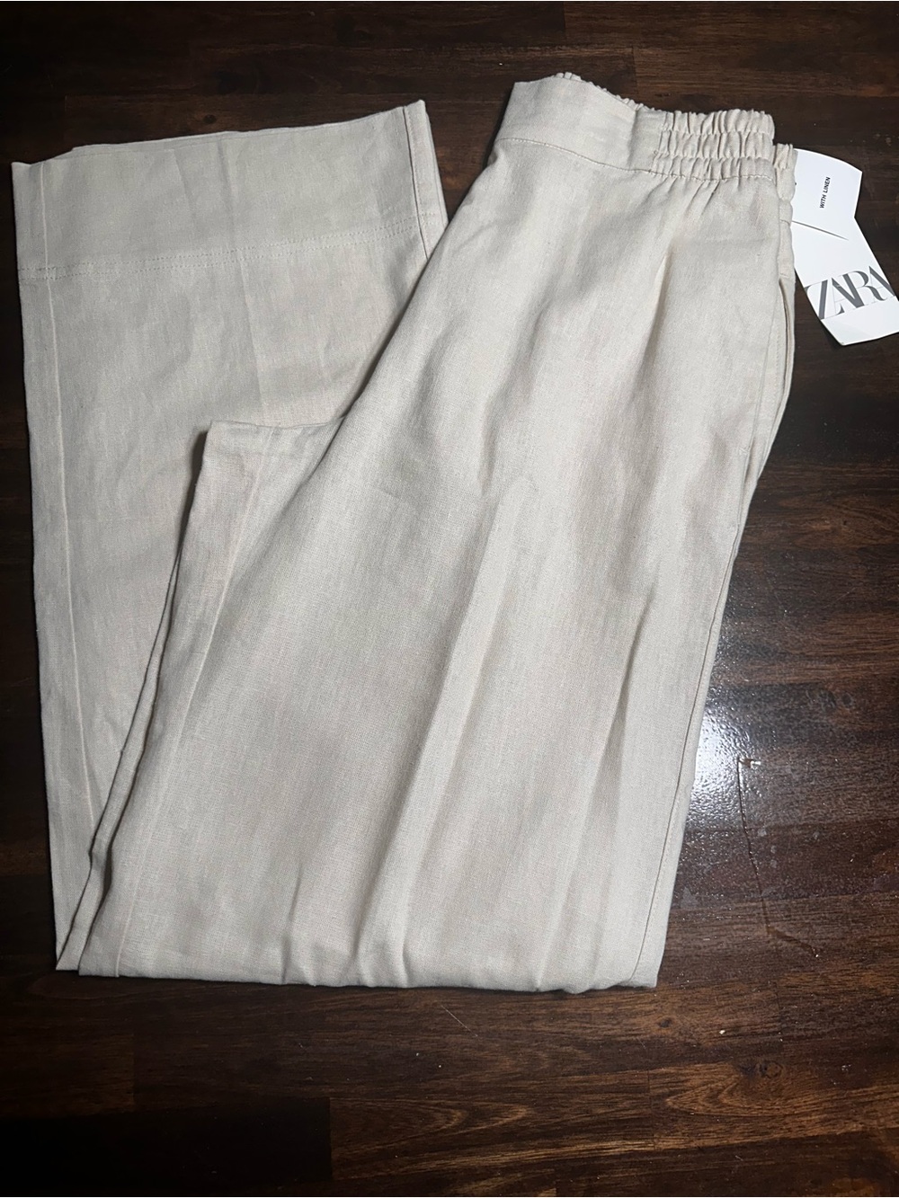 ZARA Beige Linen-Blend Blazer - Picture 5 of 7